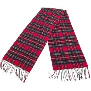Vintage Lochmere 100% Cashmere Scarf “Royal Stewart” Red Tartan